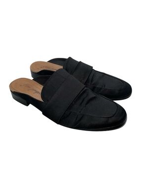 Free People At Ease‎ Loafers Women's 39 EU  Black Satin Backless Mules 8.5 US